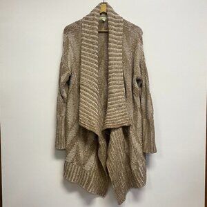 Staring At Stars Brown Chevron Chunky Knit Open Front Cardigan Sweater